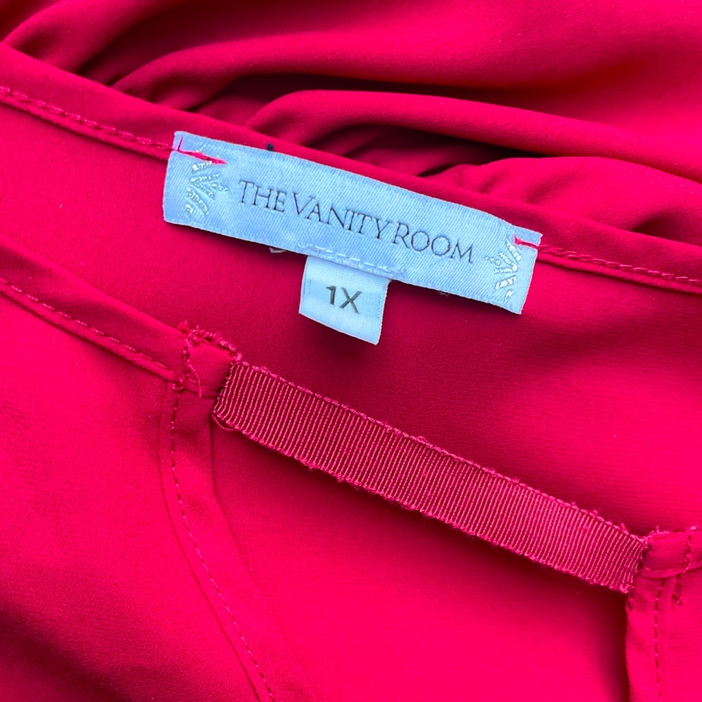 Bright Red Beautiful Dress Midi with Long Sleeves Detail on the Front - Picture 12 of 16